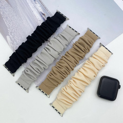 適用於Apple watch1-8代針織蘋果錶帶簡約清新發圈彈力蘋果錶帶