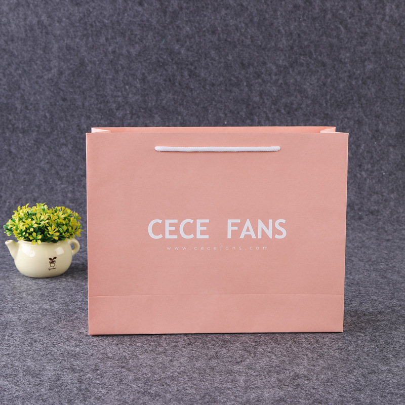 简约时尚白卡手提袋定制商场服装广告购物袋白卡纸袋厂家可印logo