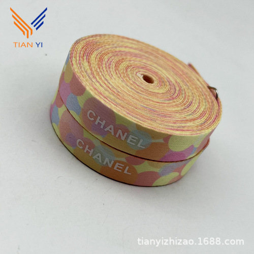 Xiaohongshu flowers color printed ribbon small fragrant style hair accessories bow ribbon gift box jewelry clothing accessories