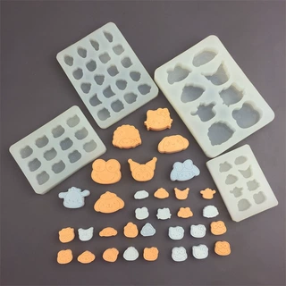 卡通猫咪青蛙造型硅胶模具DIY火漆印翻糖模巧克力慕斯蛋糕装饰模