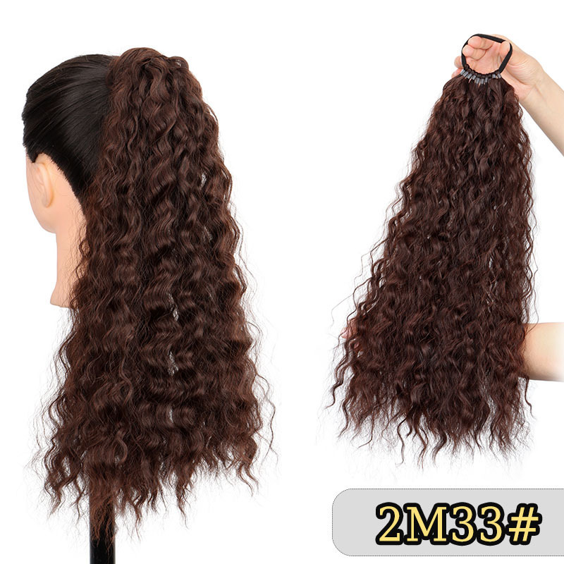 国境を越えた売れ筋女性用ウィッグポニーテール 18inch 小さなカーリー輪ゴムポニーテールヘアエクステンション新しいファッション三つ編みヘア|undefined
