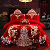 Red oolong tea Da Hong Pao, cotton set, duvet cover, bedspread, 100 pieces, Chinese style, with embroidery, 4 piece set