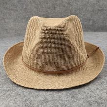 细辫子拉菲草礼帽英伦风爵士帽休闲时尚潮流女帽情侣款男帽简约帽