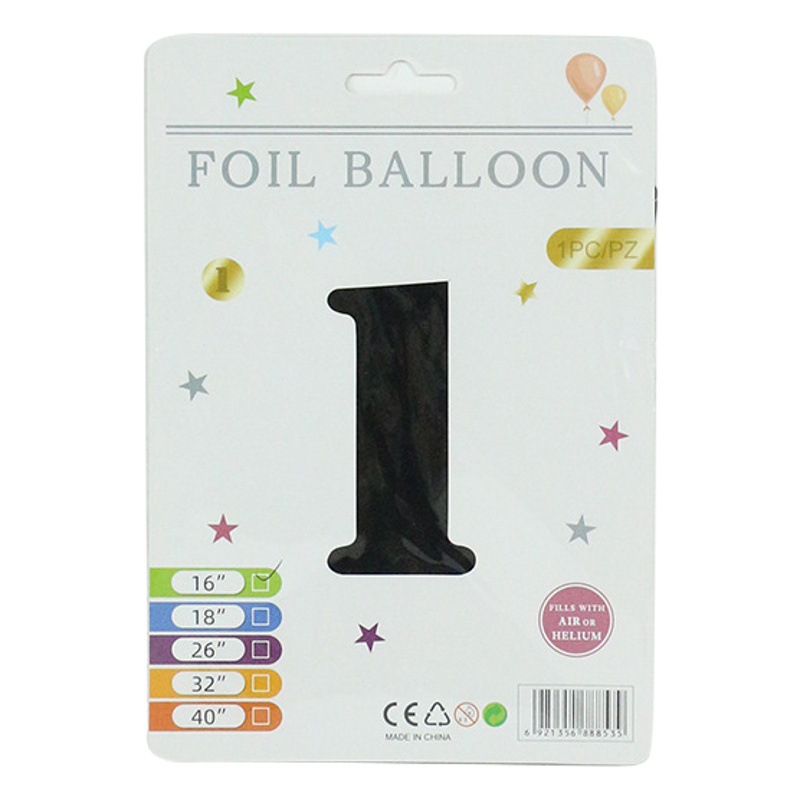 Versión americana cuerpo delgado película de aluminio globo decorativo al por mayor 16 pulgadas embalaje fino Tarjeta de papel digital independiente embalaje papel de aluminio globo