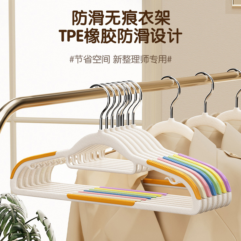 无痕彩虹衣服架不起包家用防滑衣挂加粗成人干湿两用塑料衣架|undefined