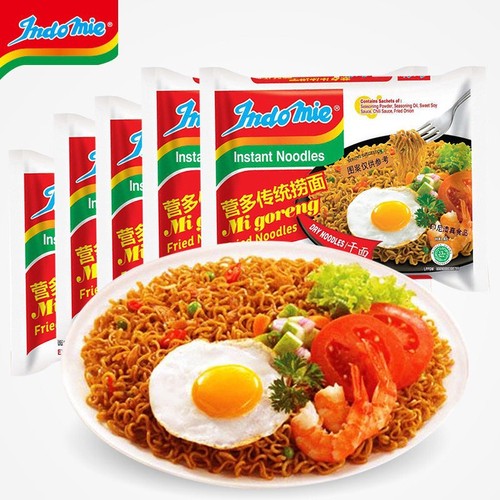 Indonesian imported pasta Yingduo traditional original lo mein instant dry noodles instant noodles bagged