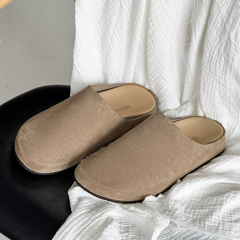 Новые ретро-шлепанцы-мюли весна-осень 2025 года, парные, мужские, в стиле Birkenstock, на толстой подошве, повседневные, ленивые туфли