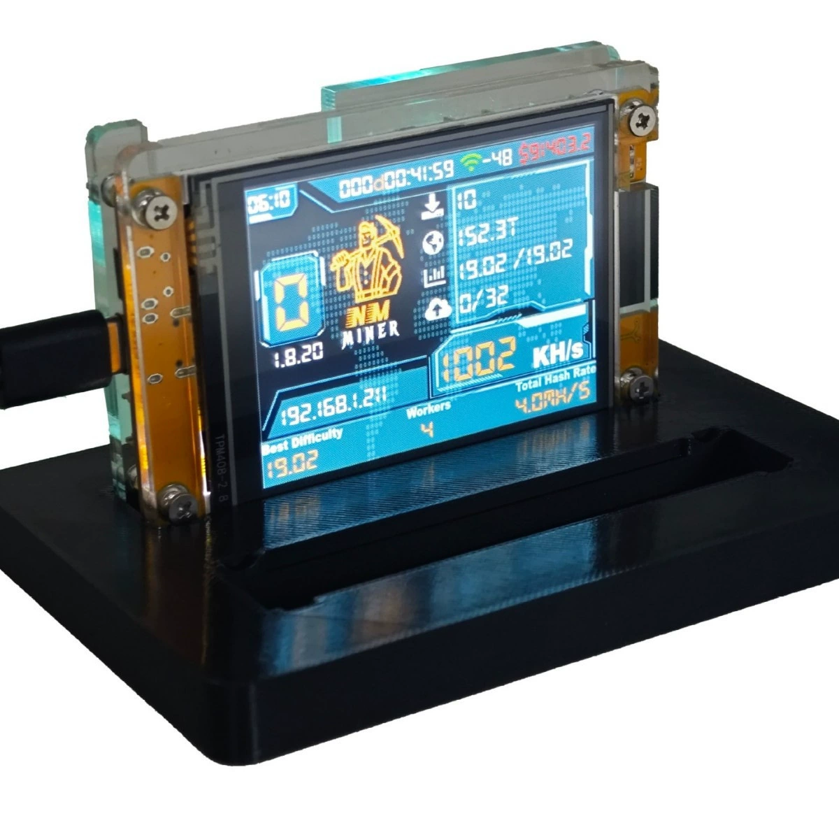 Bitcoin NerdMiner NMMiner модуль ESP32 v2 лоттомашина, кронштейн 2.8 дюйма, слот для 1 карты