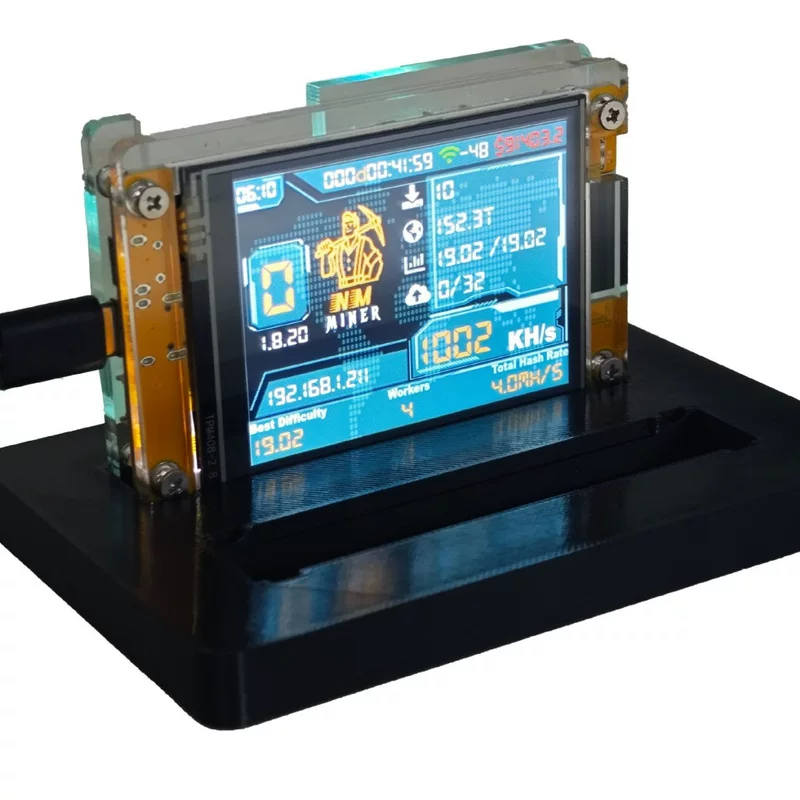 Bitcoin NerdMiner NMMiner модуль ESP32 v2 лоттомашина, кронштейн 2.8 дюйма, слот для 1 карты