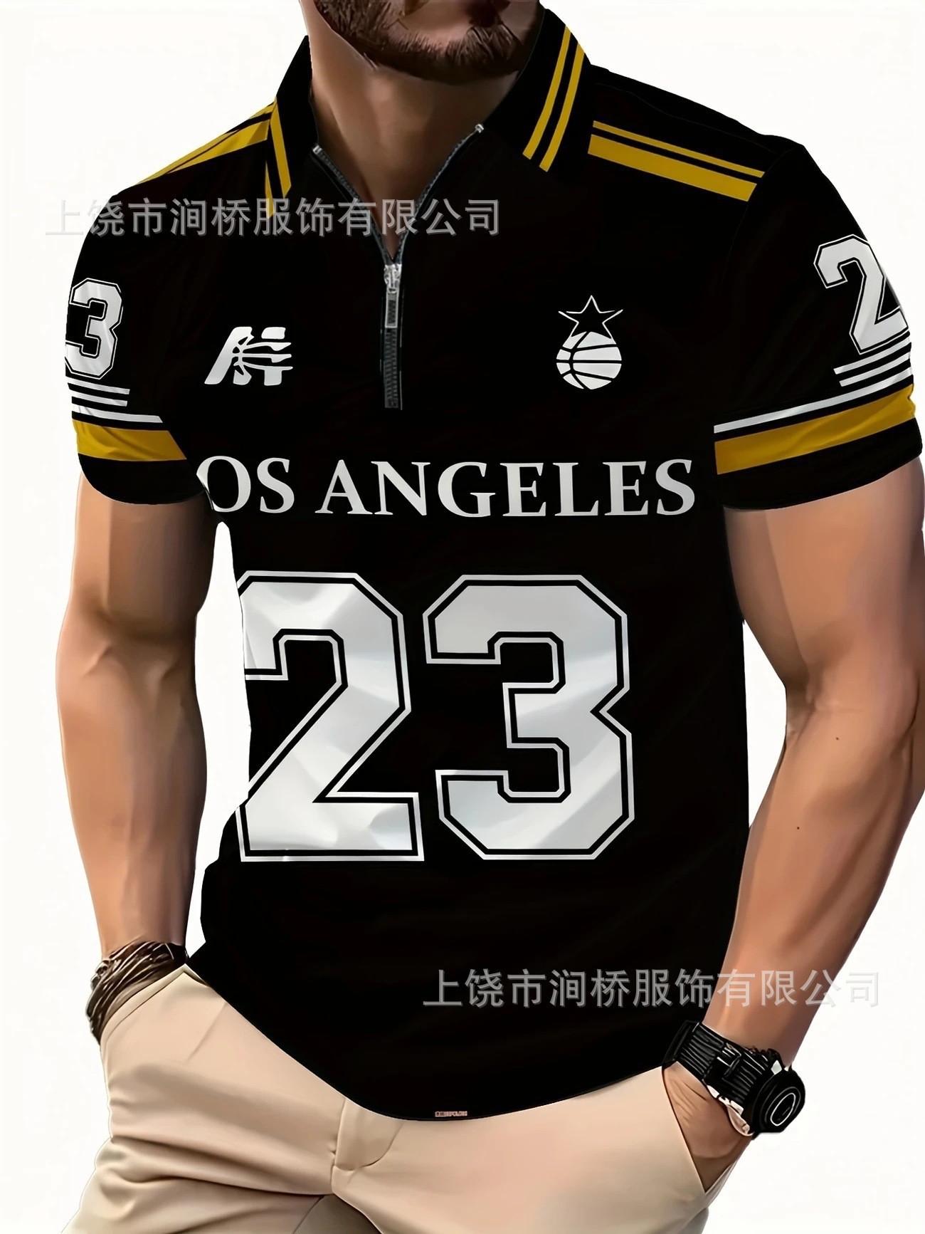 Polo de hombre con estampado 3D para comercio transfronterizo 2025, camiseta polo sin mangas informal con patrón para hombre, estilo D de seda helada.