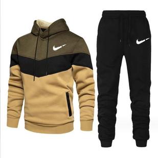 2023 New Autum Men's Sweatshirt Suit Hooded Sports Loose Long-Sleeved Casual Pants Two-Piece Casual Suit