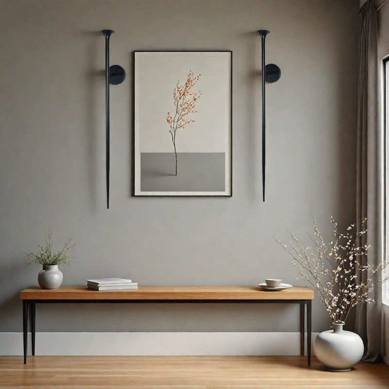 Настенный светильник в американском минималистичном стиле, черный, в форме подсвечника, для дома и гостиниц, декоративное украшение, подсвечник из кованого железа на длинной штанге