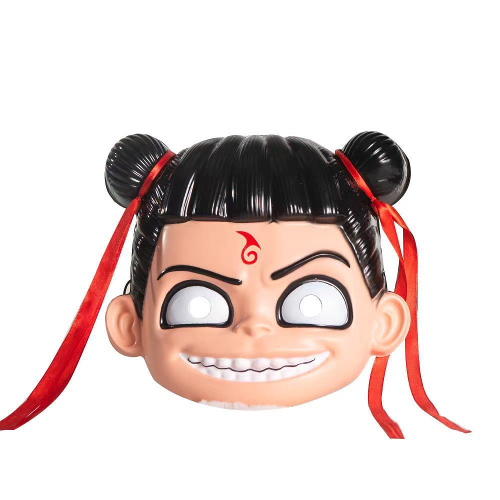 Máscara de Nezha, máscara de vida real, máscara para niños, props de rendimiento, máscara de actividad al por mayor, dibujos animados