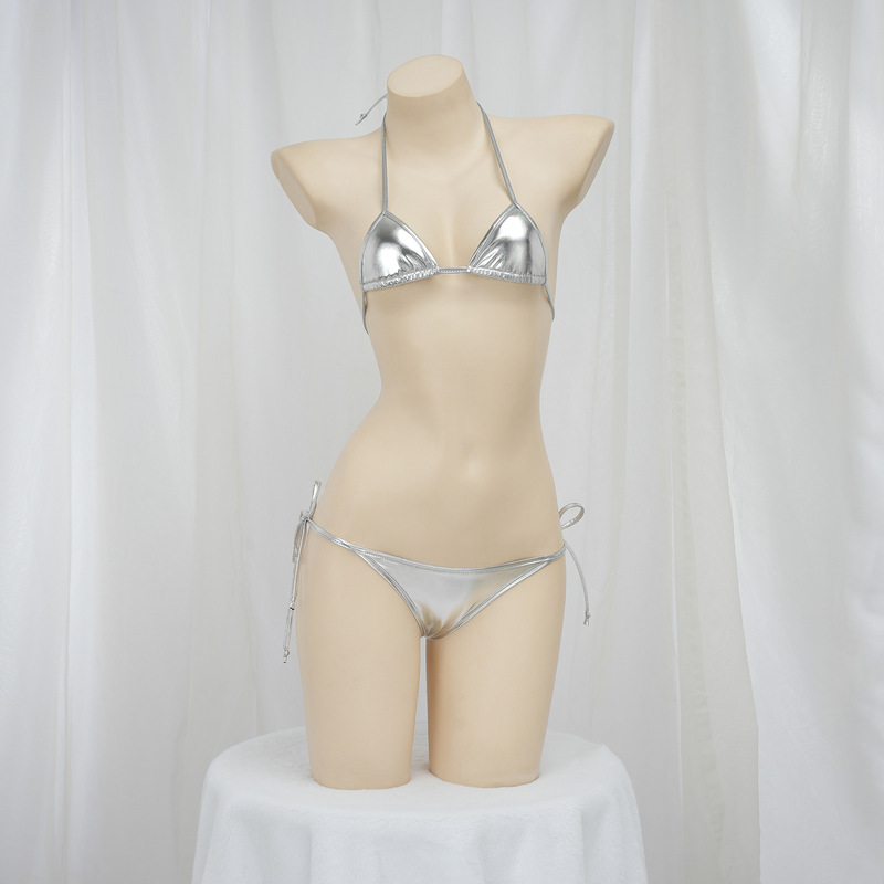 Sexy Three-point Laser Reflective Bikini Mini Sexy Ultra-small Underwear Bright Face Strap Pajamas for Women C2176 Sexy Three-point Laser Reflective Bikini Mini Sexy Ultra-small Underwear Bright Face Strap Pajamas for Women C2176