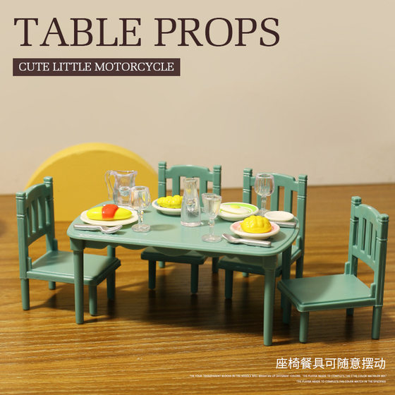 Dollhouse Kitchen Mini Table Tableware Set Play House Kitchen Toys Model Ornaments Children's Toys Gifts