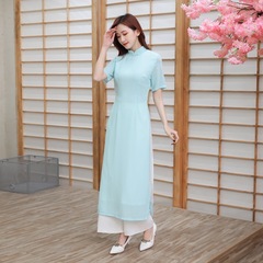 2023 Health Salon Technician Workwear with Fluffy Soles Foot Massage Salon Snow Silk Long Dress Spring and Summer Work Uniform New Product