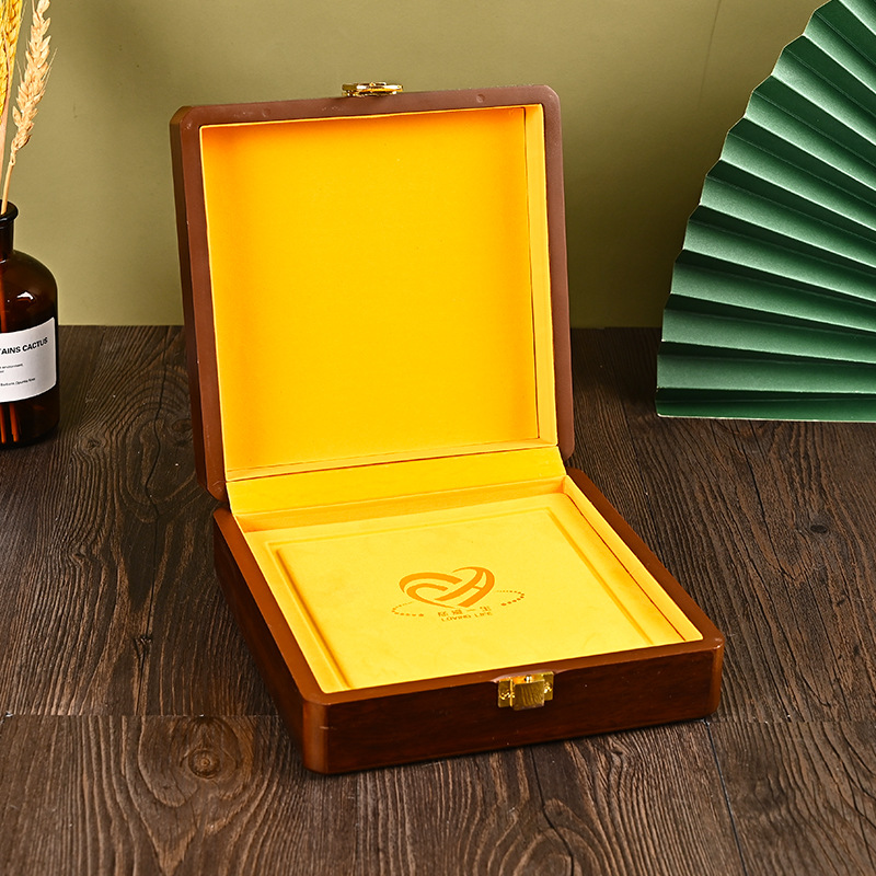法器罗盘木盒收纳盒 翻盖木质包装盒 哑光喷漆木盒子礼盒定制logo