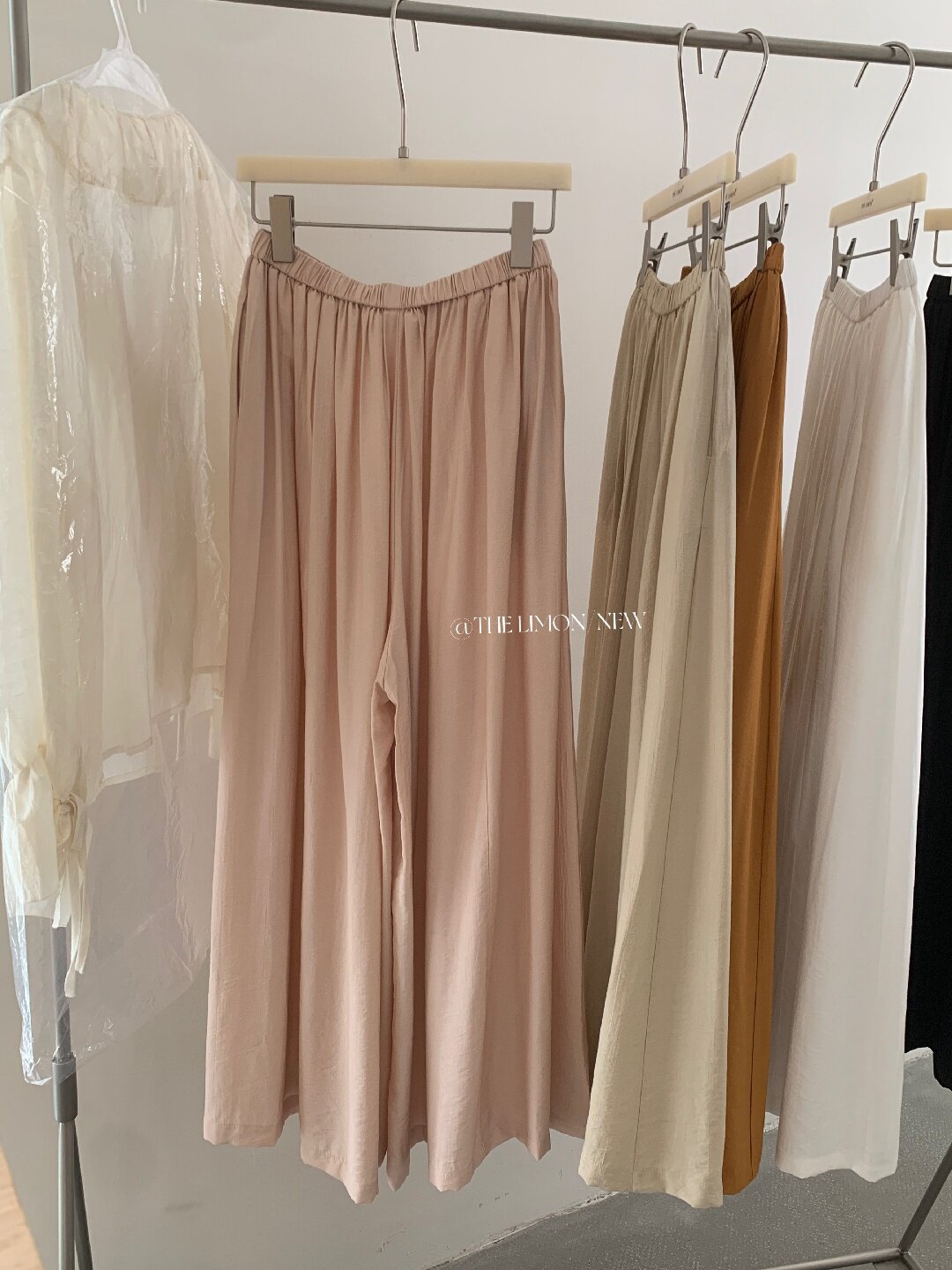 Quần culottes nữ ống rộng cạp cao dáng lười mùa hè 2026 — Thẻ nông, màu đen, màu hồng, màu cam chi tiết 8