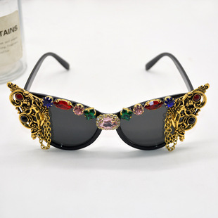Retro sunglasses, face blush, glasses, high-quality style, European style, internet celebrity