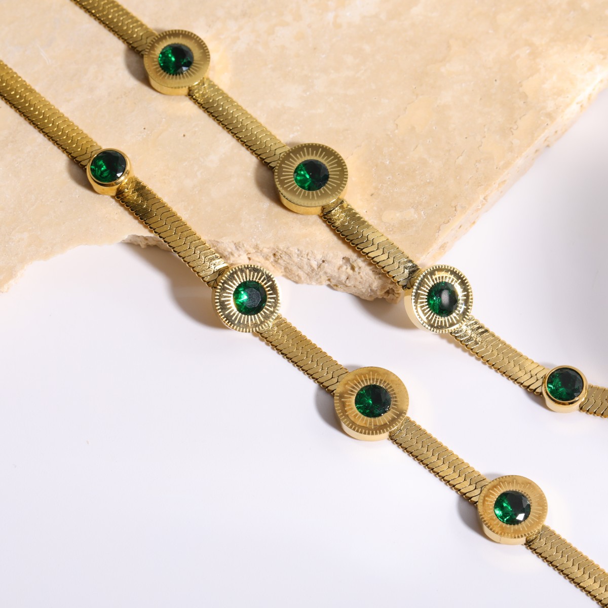 Fashion Rose Titanium Steel Necklace Inlay Zircon Stainless Steel Necklaces_colorza_6