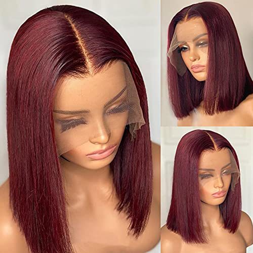 European and American Style Lace Front Wig for Women, Gradient Color Highlights, Bob Haircut, Short Straight Synthetic Hair, Wholesale, Can Be Permed and Dyed