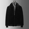 Mink cashmere man have cash less than that is registered in the accounts Jacket 2022 Autumn and winter new pattern keep warm middle age Mink like Fur collar Solid men's wear coat