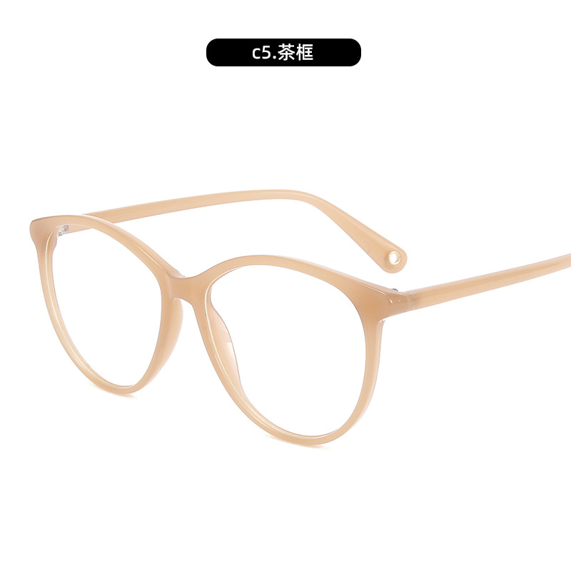 Transmisión en vivo de gafas anti-luz azul de moda, montura delgada, gafas ligeras, montura de gafas, espejo plano de fragancia pequeña de cuello blanco para estudiantes