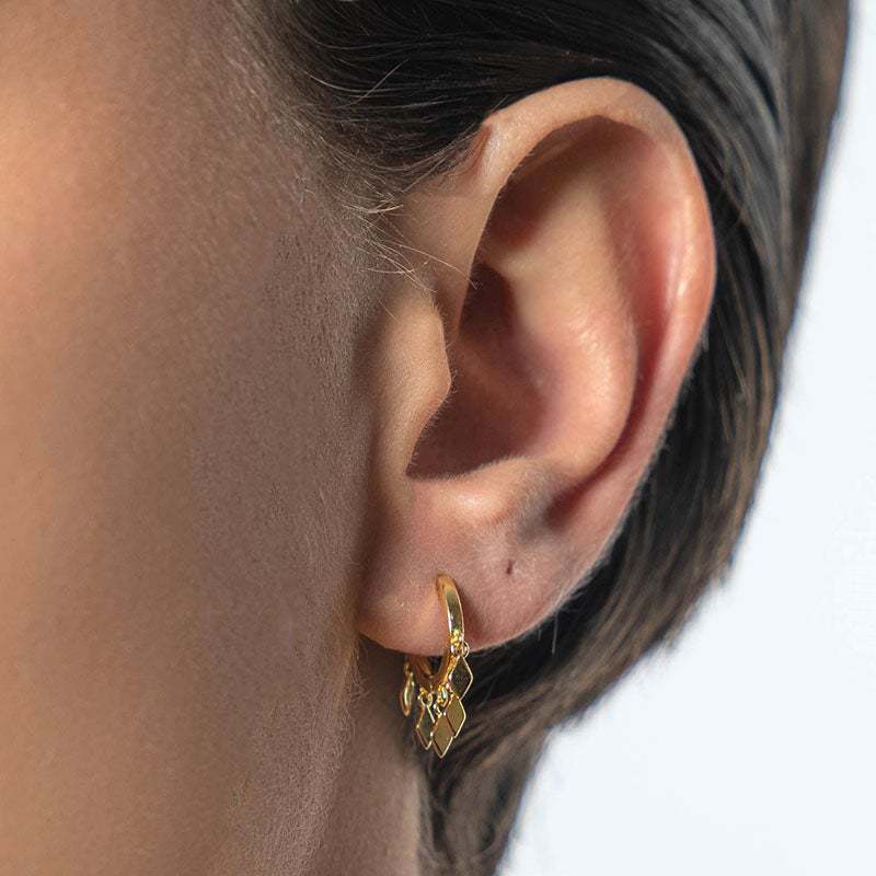 Fashion geometric tassel womens diamondshaped simple fashion stud copper earringspicture3