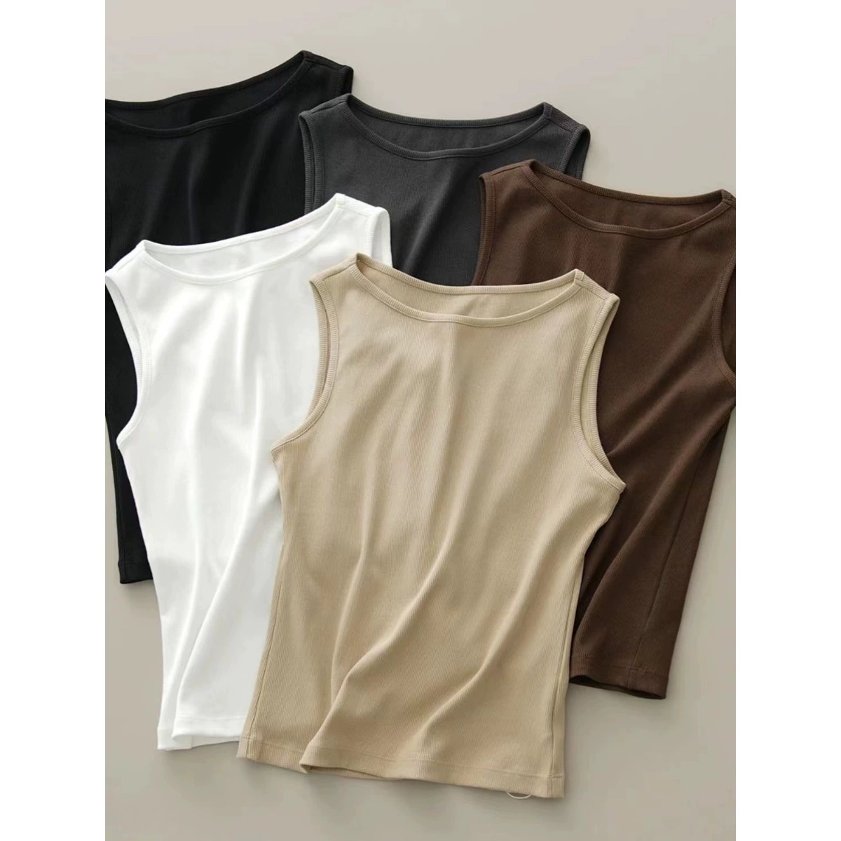 Модальный хлопок, весенне-летний топ с широкими бретелями, женский облегающий топ с широкими бретелями, универсальный топ без рукавов с внутренней стороны