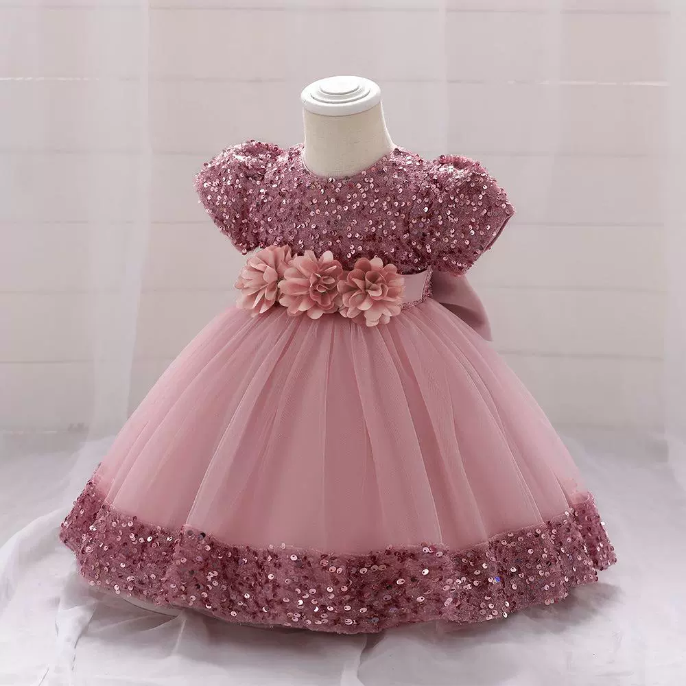 Children's dress for early age, three dimensional small princess costume, European style, flowered, Birthday gift