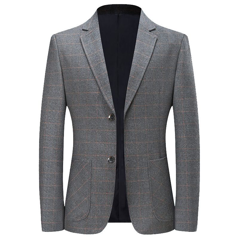 2026 Spring and Autumn New Style Middle-Aged Men's Suit Jacket Dad's Business Casual Spring and Autumn Plaid Suit Top 2026 Spring and Autumn New Style Middle-Aged Men's Suit Jacket Dad's Business Casual Spring and Autumn Plaid Suit Top