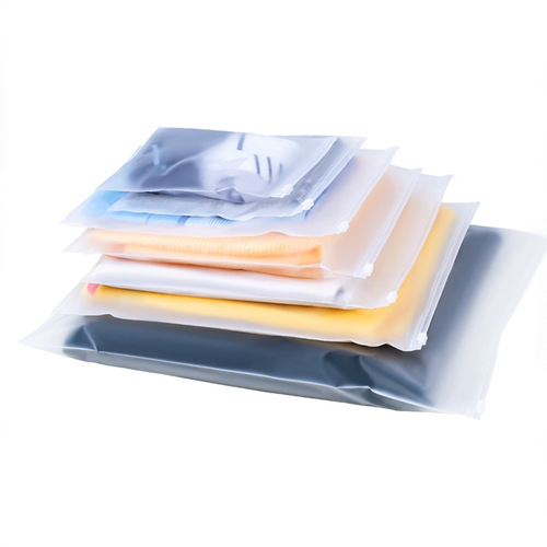 Double-sided sanding zipper bag for packing and sealing clothes, dustproof and moisture-proof, underwear and pants travel storage bag, factory price