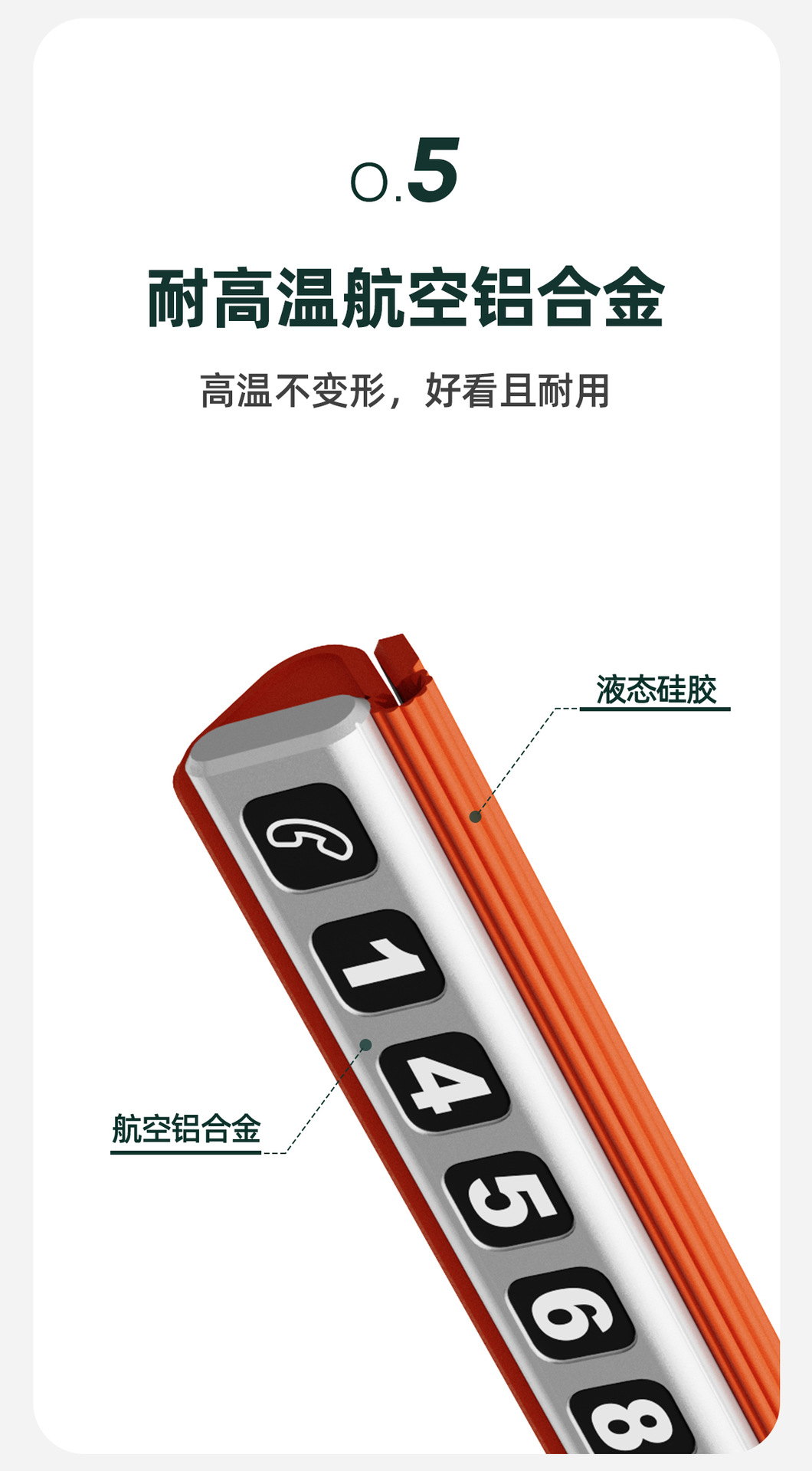 Magnetic Silicone Aluminum Alloy Temporary Parking Sign, Mobile Phone Number Plate, Parking and Moving Car Card, Creative Car Interior Decoration