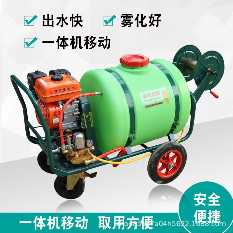 手推式农用打药车小区物业环卫消毒喷雾器300L推车式汽油打药机