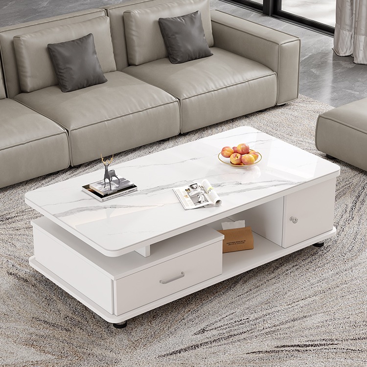 Solid Wood Slate Coffee Table Tv Cabinet Combination Set for Home Small Living Room 2025 New Heightened Pine Table M^