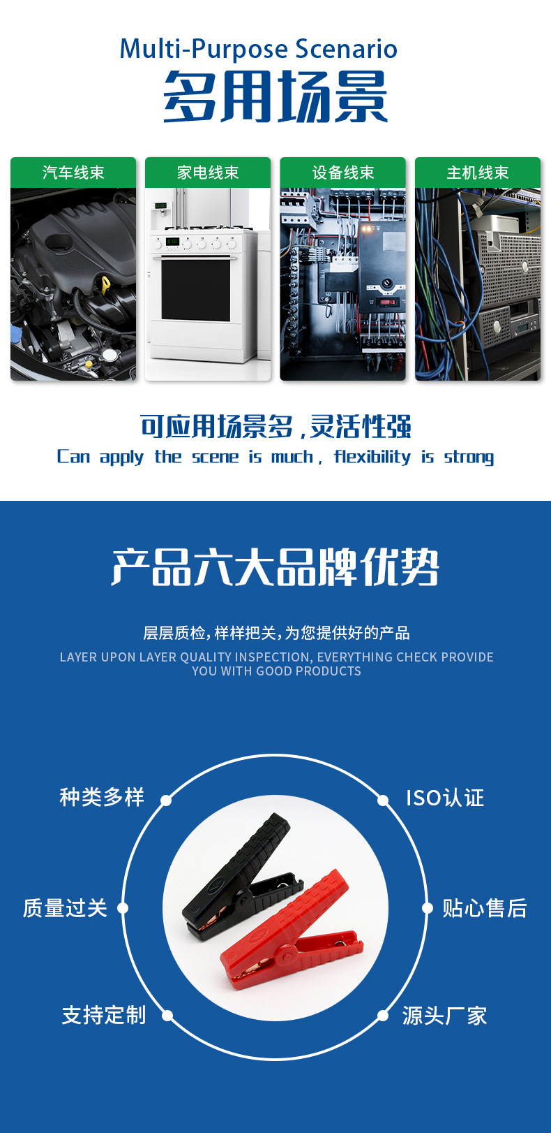 Car Emergency Starting Power Supply Battery Intelligent Connection Fire Clip Clip Cable Crocodile Clip