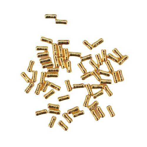 Color-preserving 18k gold-filled straight tube smooth copper tube diy bracelet millet tube separated beads making bracelet necklace beaded accessories