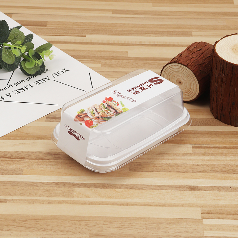 Caja única corta + pegatinas de sándwich blancas 50 juegos - caja de sándwich