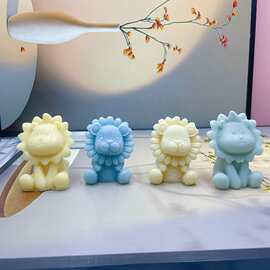 卡通立体狮子手工皂模具DIY香薰蜡烛石膏装饰巧克力烘焙硅胶模具