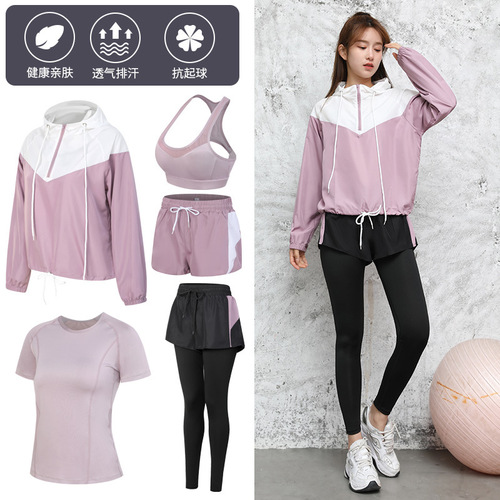 Women's Yoga Set Fitness Outfit Spring New Fashion Casual Professional Workout Clothes Plus Size Loose Running Quick Dry Top