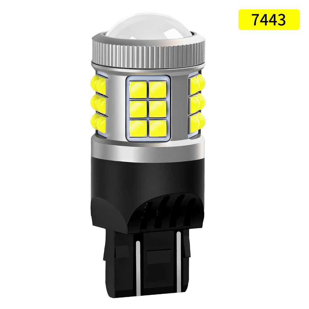 lámpara de automóvil LED de alto brillo luces de dirección luces de marcha atrás 1156-33SMD - 3030 chip convexo con lente luz de freno