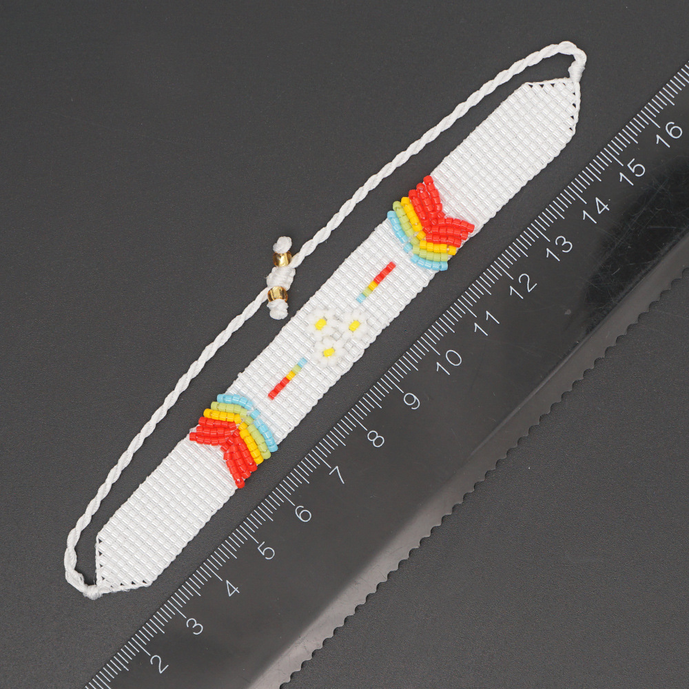 Einfaches Böhmisches Regenbogenperlen-kleines Gänseblümchenarmband display picture 6