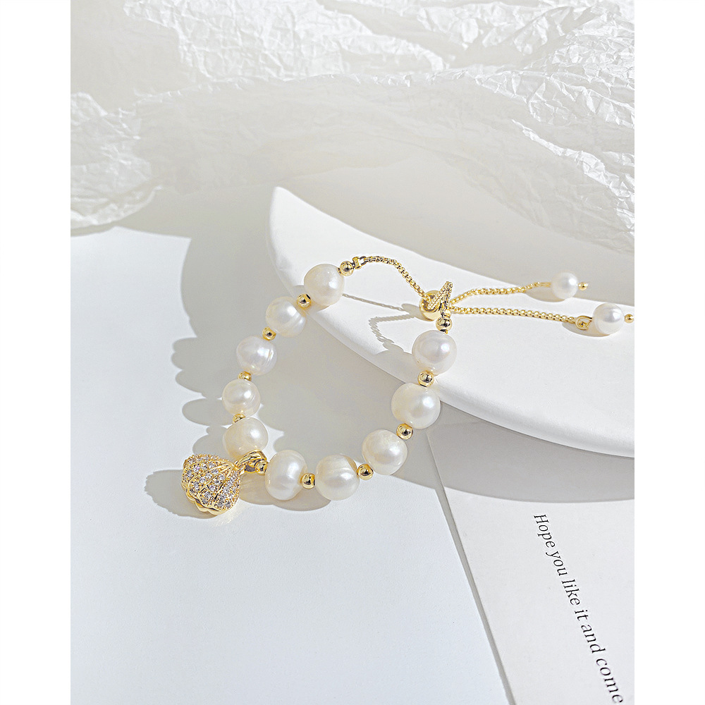 Fashion Shell Copper Bracelets Pearl No Inlaid Copper Bracelets