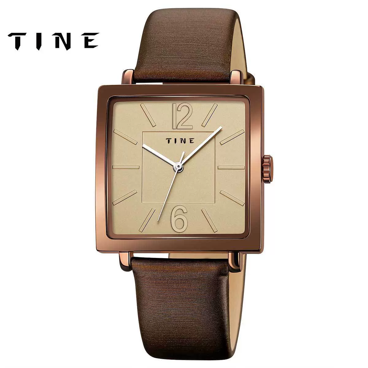 TINE小方品牌防水复古女士手表轻奢简约女士皮带腕表礼物批发跨境