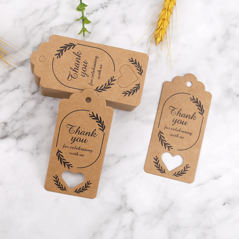 牛皮纸吊牌新款Thankyou卡片礼物包装标签礼品感谢吊卡钥匙扣挂牌