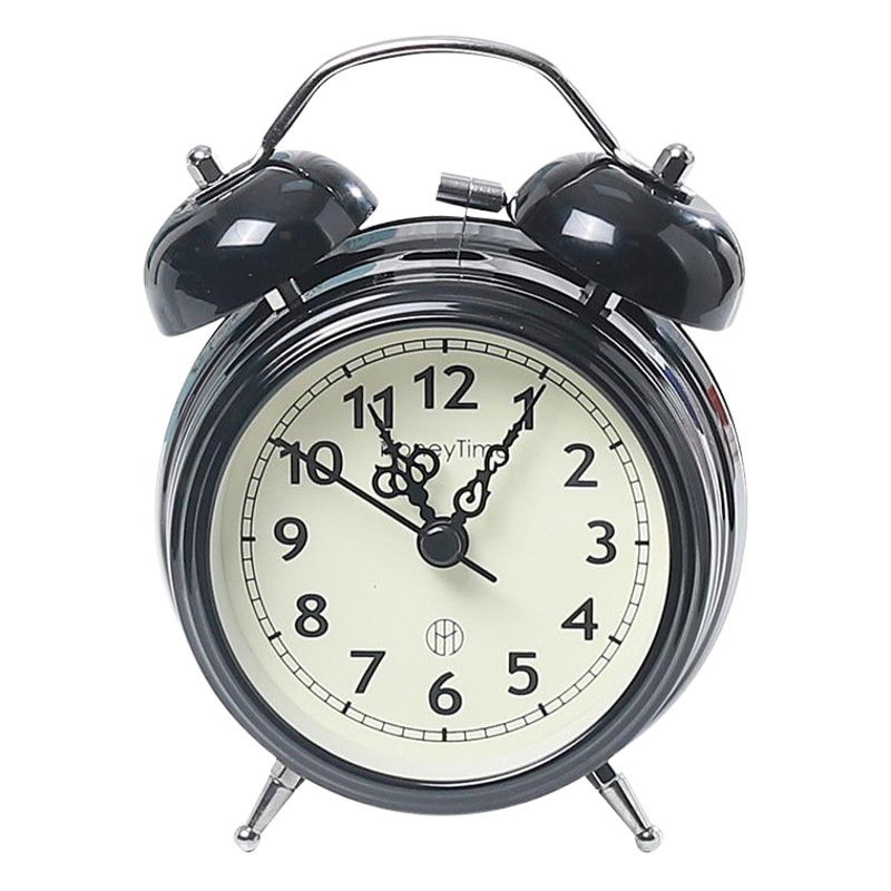 Reloj Despertador Retro – Campana Grande con Luz Nocturna y Diseño Silencioso