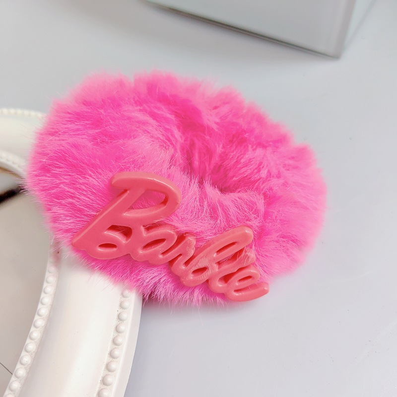 Dopamina dulce y picante Barbie Rosa mullida carta intestino grueso banda de pelo chica princesa cuerda de pelo Rosa rojo blanco tocado