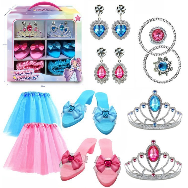 Nuevos productos transfronterizos princesa accesorios de vestir joyería corona caja de joyería chicas juegos de rol juguetes caseros