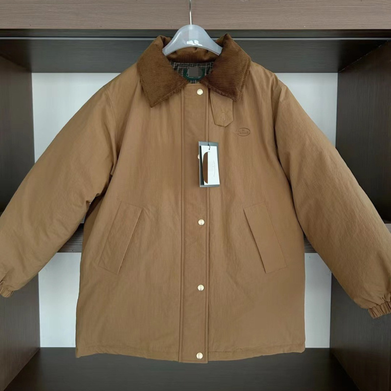 Now, Korean Dongdaemun Designer Lapel Loose-Fitting Workwear 90 White Duck down Jacket