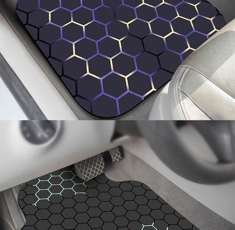 Best-selling universal car floor mats, trendy honeycomb decorative car mats, wear-resistant and dirt-resistant car foot mats, available for dropshipping on Temu